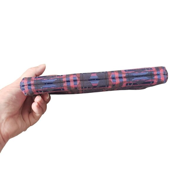 Vintage Coach Signature Poppy Blue Pink Tartan Plaid Logo Wristlet Wallet Y2K - Picture 6 of 10